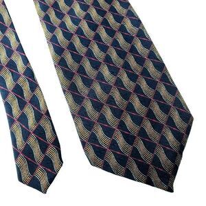 Calvin Klein Silk Tie Black Geometric Silk Tie‎